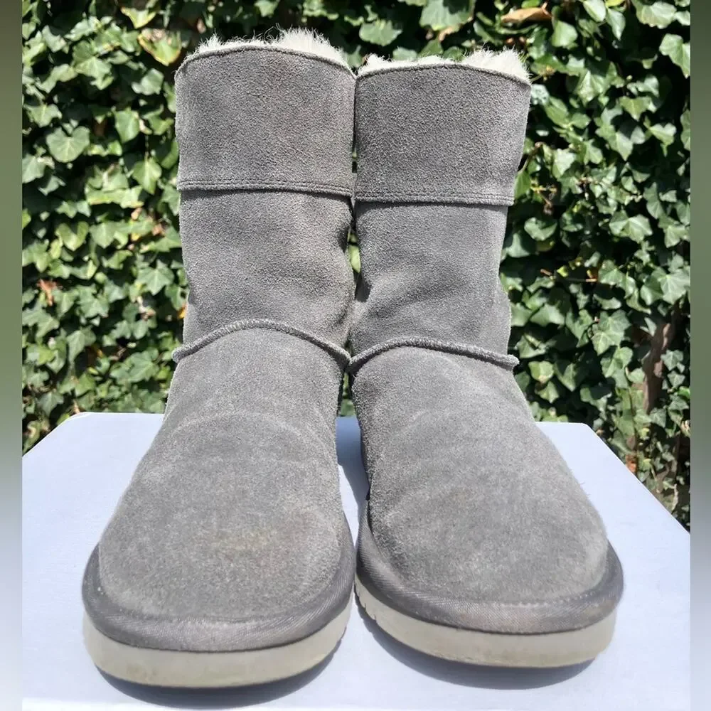 Koolaburra by Ugg kids Andrah short boot gray warm winter suede‎ sheepskin